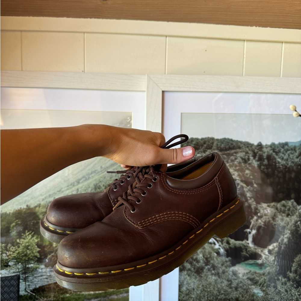 Dr. Martens 8053 5 Eye Padded Collar Shoe, Tan Harvest, 5 UK/7 US Women